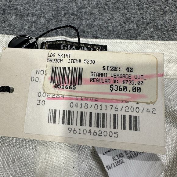 Vintage GIANNI VERSACE Couture Skirt Knee Length White 90s NEW NWT - Picture 8 of 12